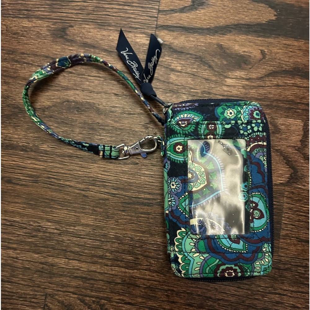 Vera Bradley Wallet Wristlet Blue/Green Print